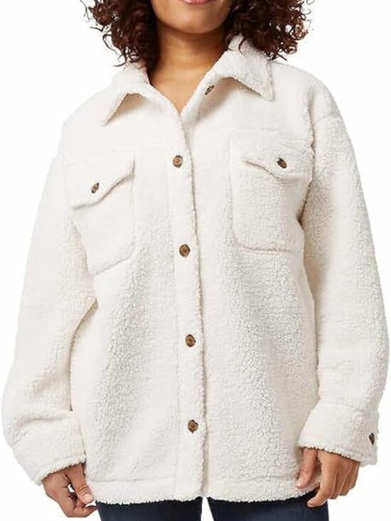 32 Degrees Jackets & Blazers - 32 Degrees Ladies' Super Soft Cozy Over Shirt Jacket, Cream M/L
